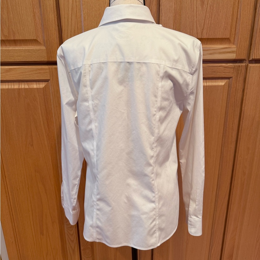 Foxcroft crisp white no-iron ruffle front shirt - Picture 3 of 7